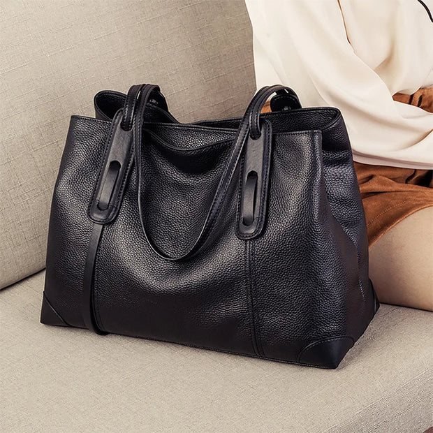 100% Genuine Leather Women Tote Bag 2025 luxury Shoulder crossbody bag Large Capacity Ladies Makeup Commuter Bag For Shopping