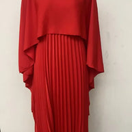 2025 New Women's Spring Summer Fashion Loose Bat Sleeve Curling Irregular Elegant Seven Inch Sleeve Long Dress