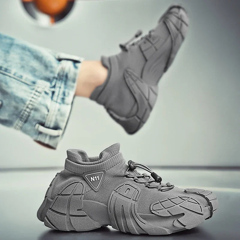 Fashion Men Designer Black Sneakers High Quality Running Socks Shoes Men Casual Trainers Breathable Male Walking Jogging Shoes