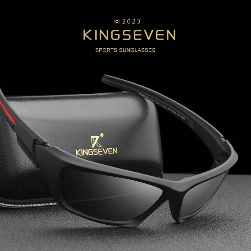 KINGSEVEN Fashion Polarized UV400 Sunglasses Men Cycling Luxury Brand Designer Vintage Driving Sun Glasses Goggles Shadow