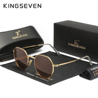 KINGSEVEN Brand Designer Sunglasses Alloy Round Frame Polarized UV400 Women Men Fashion Glassses Classic Anti-glare Eyewear