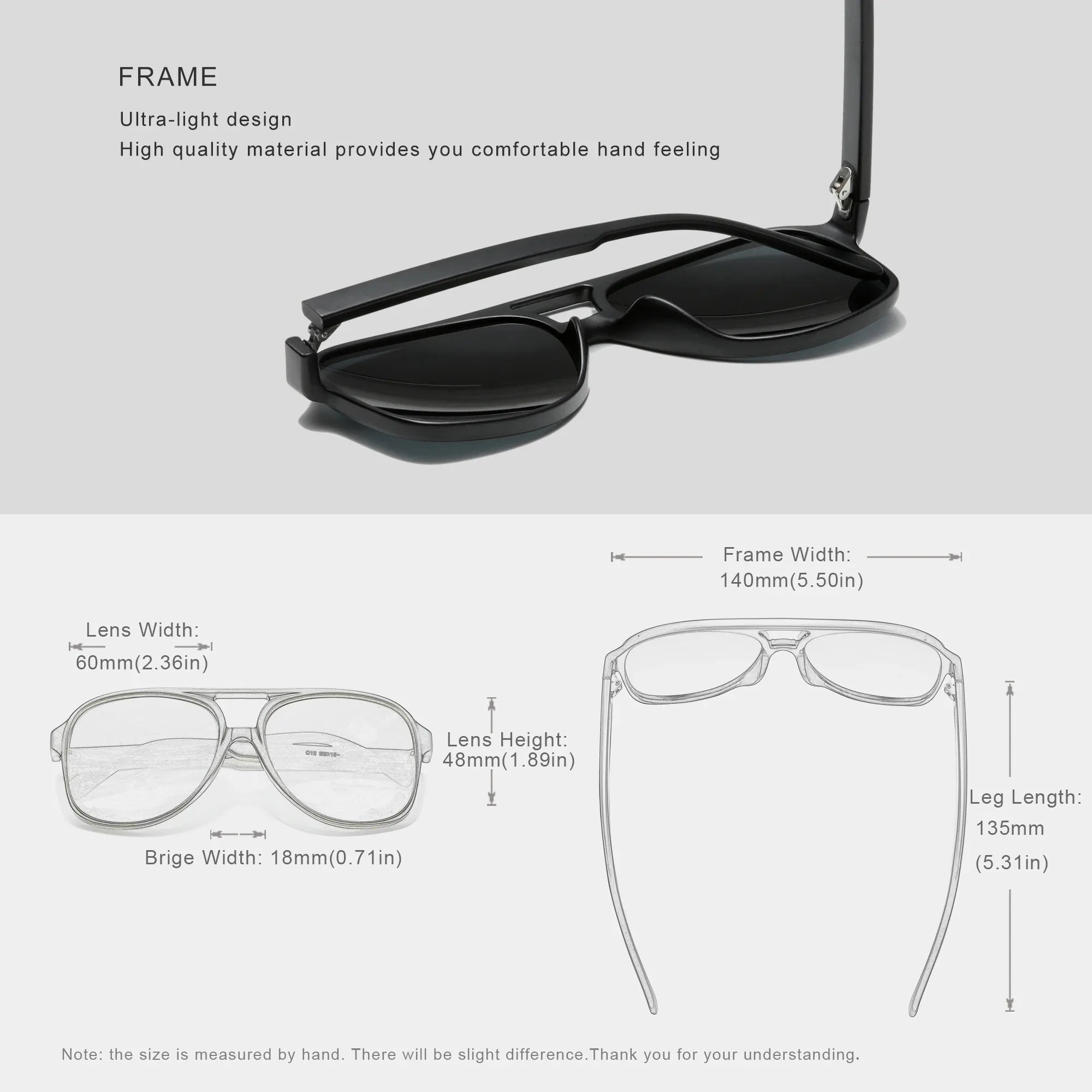 KINGSEVEN Classical Driving Sunglasses Women Men Retro Square Large Frame UV400 Glasses Vintage Anti-glare Night Vision Eyewear