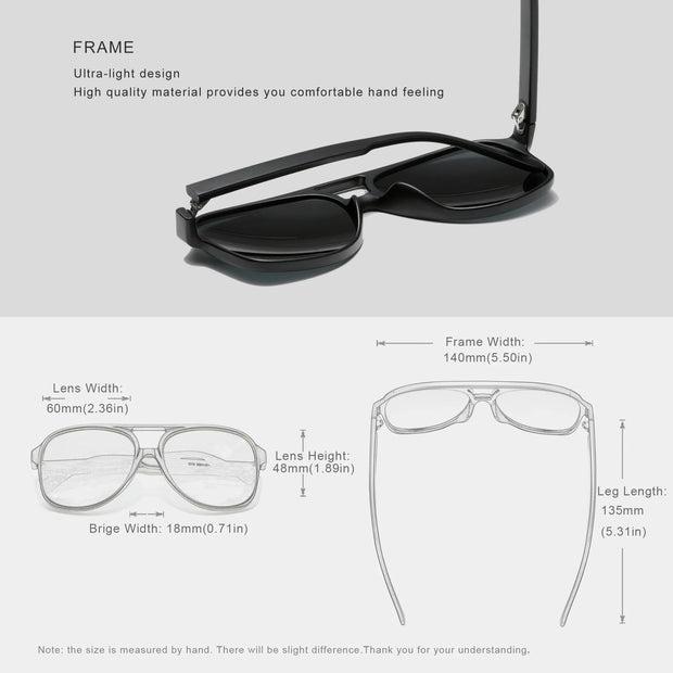 KINGSEVEN Classical Driving Sunglasses Women Men Retro Square Large Frame UV400 Glasses Vintage Anti-glare Night Vision Eyewear