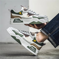 Men's Casual Shoes Soft Sole Breathable Leather Shoes Comfort Trainer Running Jogging Shoes Lightweight Walking Sneakers Male