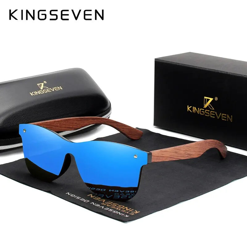 KINGSEVEN Natural Wooden Sunglasses Men Vintage Classic Polarized Fashion Women Elegant Handmade Wood SunGlasses Driving for Men