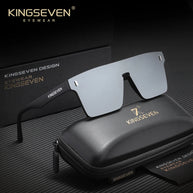 KINGSEVEN New Fashion Sunglasses Men Women Anti-Glare Rimeless Square Large Frame Polarized UV400 Outdoor Diving Eyeglasses