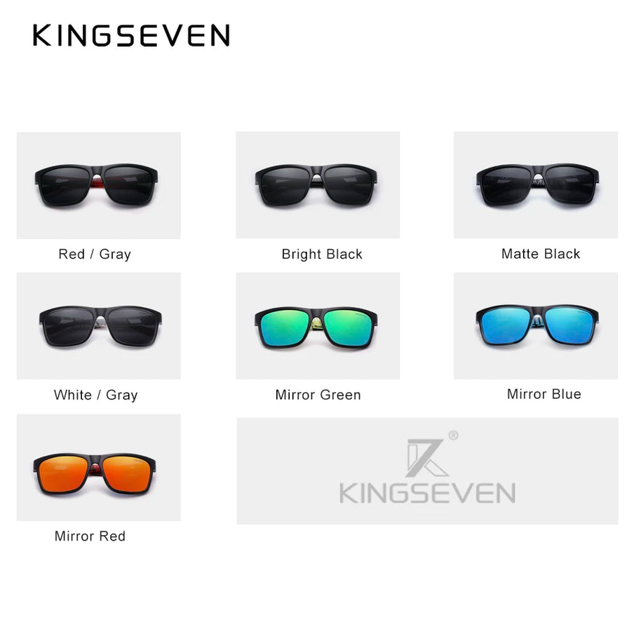 KINGSEVEN 2024 Brand Design Men's Glasses Square Retro TR90 Polarized Sunglasses Women UV Lens Fashion Outdoor Sports Eyewear