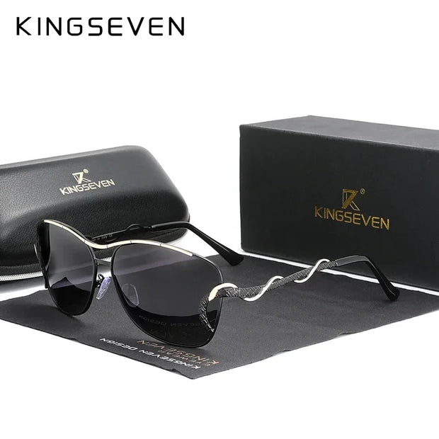 KINGSEVEN Brand Design Women Sunglasses Vintage Polarized UV400 Gradient Lens UV400 Large Frame Glasses Fashion Driving Eyewear