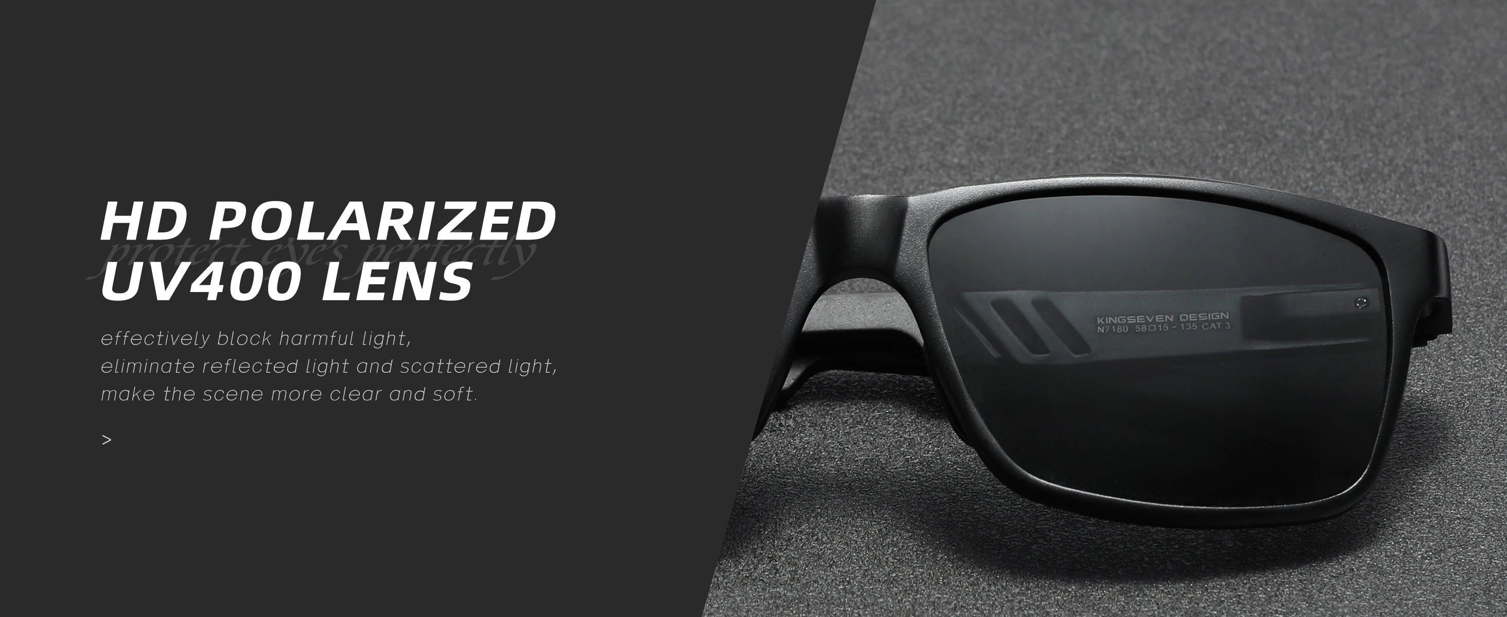 KINGSEVEN Brand Polarized Sunglasses For Men Rectangle Aluminum Driving Glasses Eyewear Shades For Men High Quality