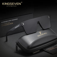 KINGSEVEN New Fashion Sunglasses Men Women Anti-Glare Rimeless Square Large Frame Polarized UV400 Outdoor Diving Eyeglasses