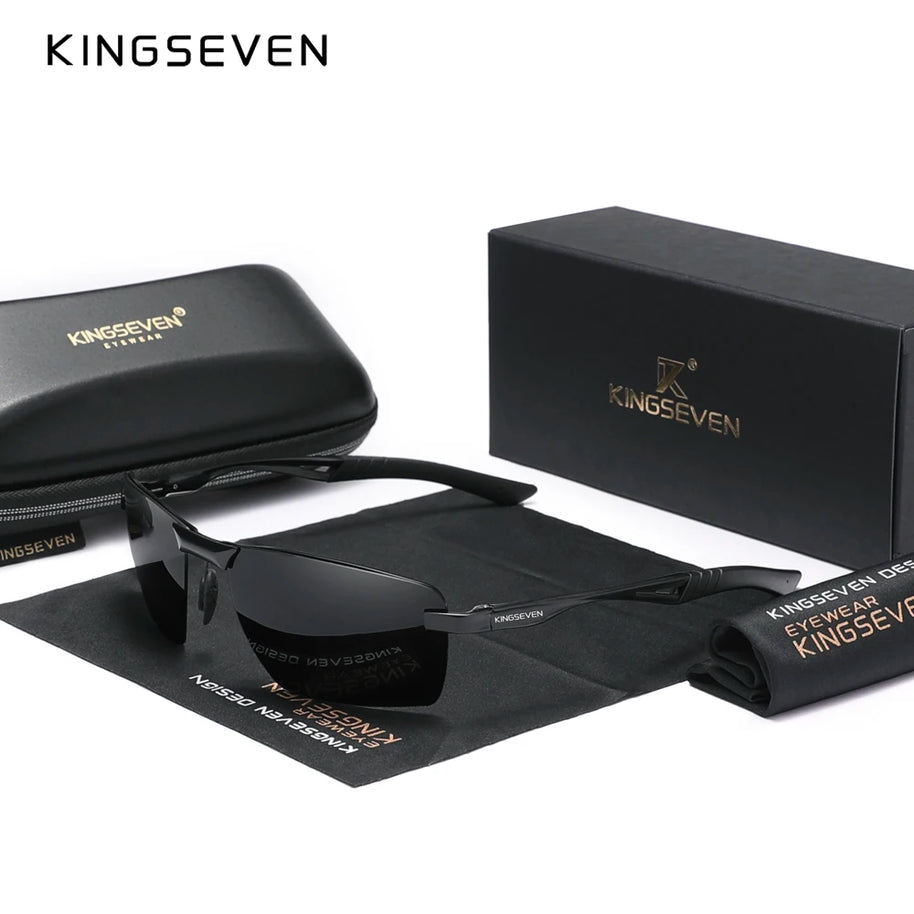 KINGSEVEN 2024 New Men's Polarized Sunglasses Aluminum Frame UV400 Sun Glasses Male Eyewear Driving Glasses