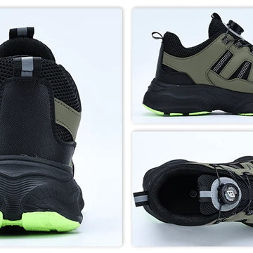 Men Safety Shoes Rotating button Work Sneakers Industrial Puncture-Proof Anti-smash Steel Toe Work Shoes Protective Safety Boots