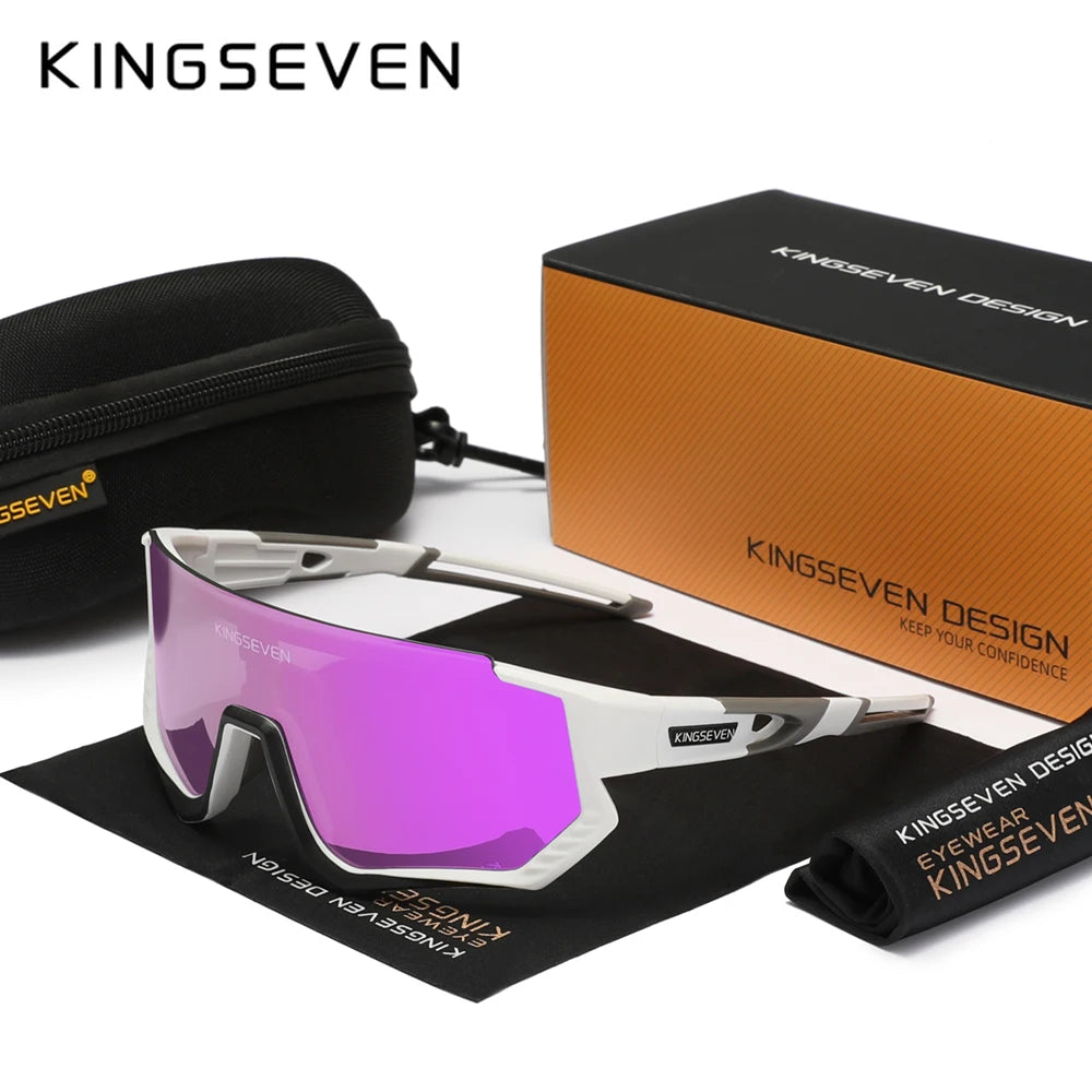 KINGSEVEN Cycling Sunglasses Men Women Mtb Bicycle Glasses Anti-UV Bike Goggles Outdoor Sport bike Large Frame