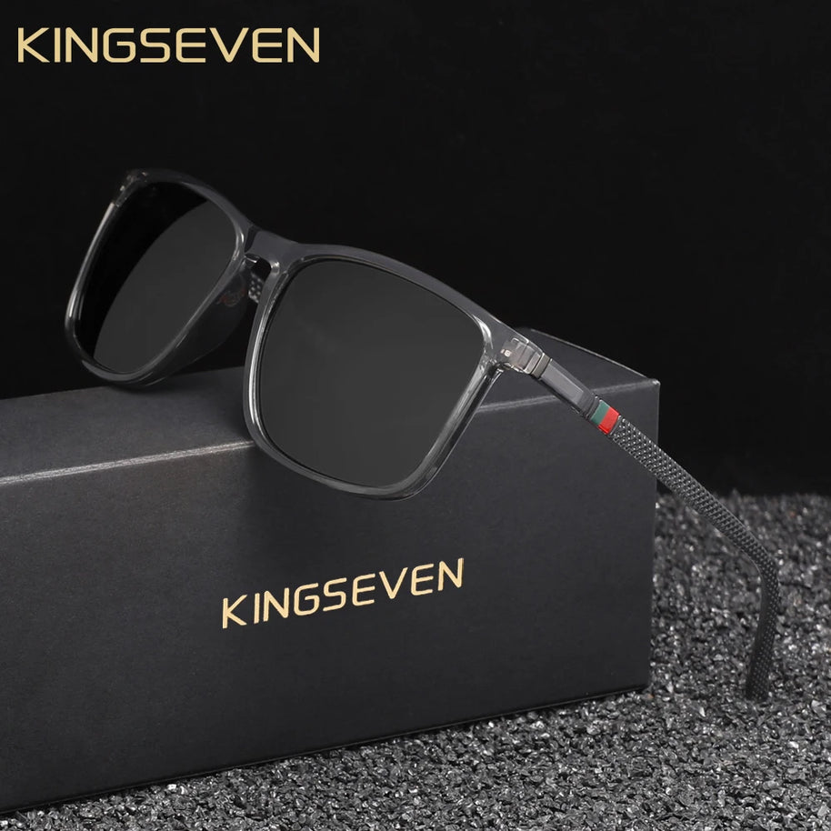 KINGSEVEN Large Frame Sunglasses Men/Women Polarized UV400 Lens Causal Glasses Vintage Rectangle Fishing Driving Outdoor Eyewear
