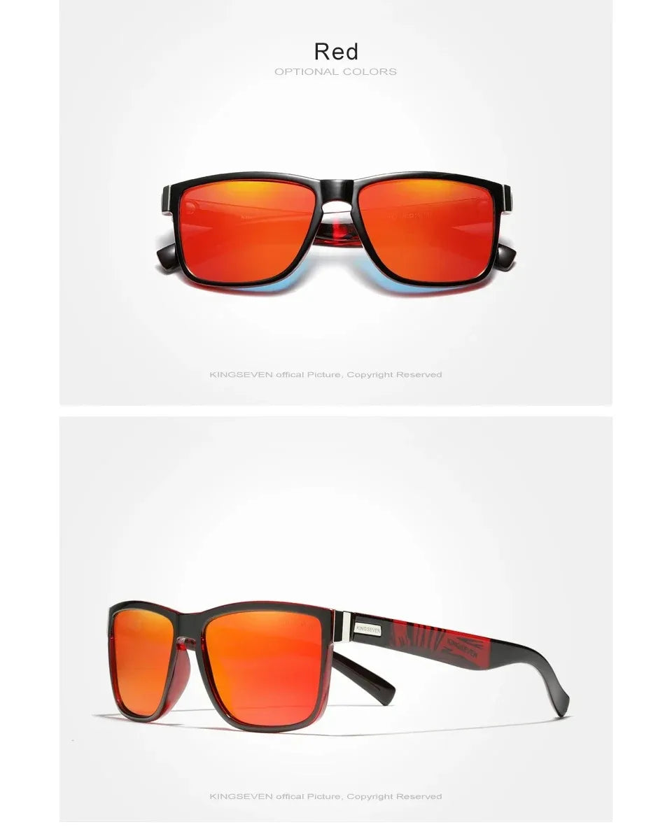 KINGSEVEN Sports Polarized Sunglasses Men Women UV400 Lens Retro Rectangle Fashion Square Frame Glasses Goggles Cycling Eyewear