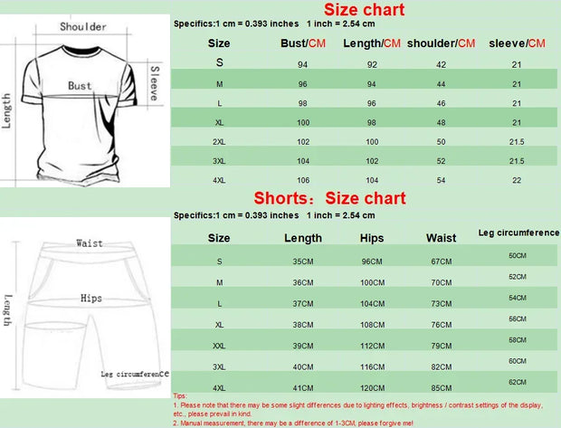Camiseta de manga curta estampada masculina, shorts de secagem rápida, conjunto esportivo respirável, conjunto de jogging