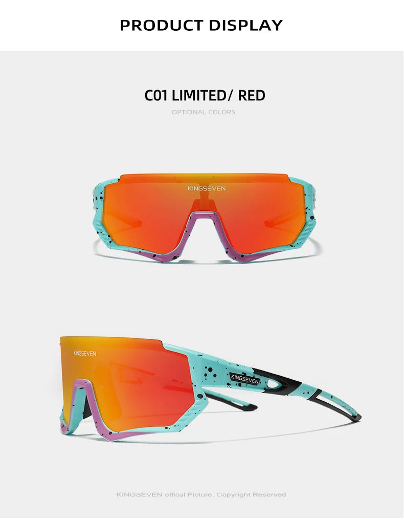 KINGSEVEN Sports Cycling Sunglasses Men Women Mtb Bicycle Glasses UV400 Sunscreen Eyewear Bike Riding Equipment