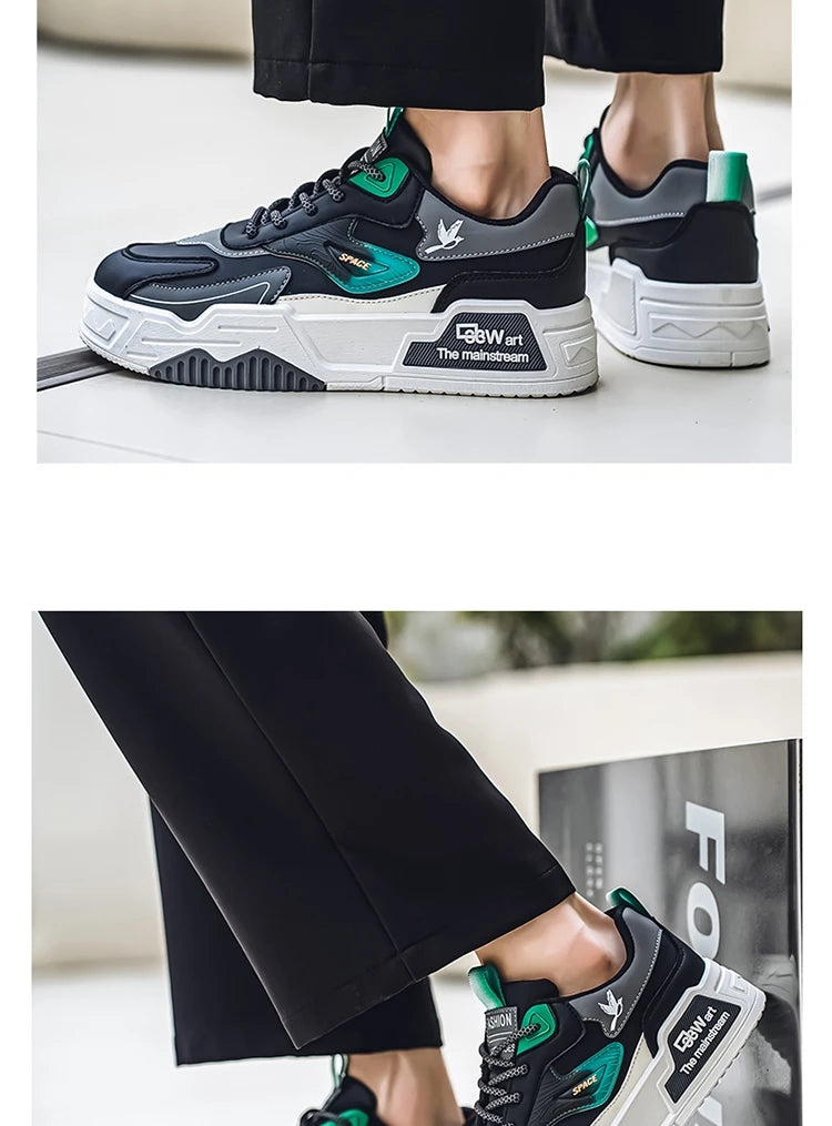 Men's Casual Shoes Soft Sole Breathable Leather Shoes Comfort Trainer Running Jogging Shoes Lightweight Walking Sneakers Male