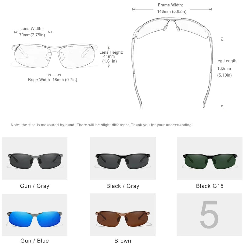KINGSEVEN Aluminum Sunglasses For Men Driving Mirror Lens UV400 Polarized Glasses Cycling Sports Use High Quality Eyewear