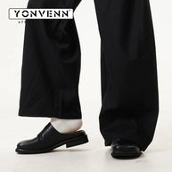 Leather slippers for men slip in style casual Dress shoes Lazy high-end Cleanfit Mules summer breathable outdoor commuting