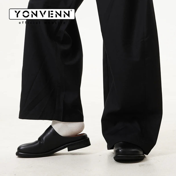 Leather slippers for men slip in style casual Dress shoes Lazy high-end Cleanfit Mules summer breathable outdoor commuting
