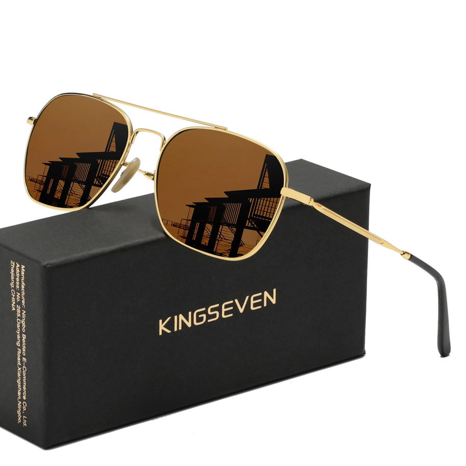 KINGSEVEN Brand Men Trendy Sunglasses Fashion Square Alloy Frame Women Polarized UV400 Glassses Luxury Driving Outdoor Eyewear