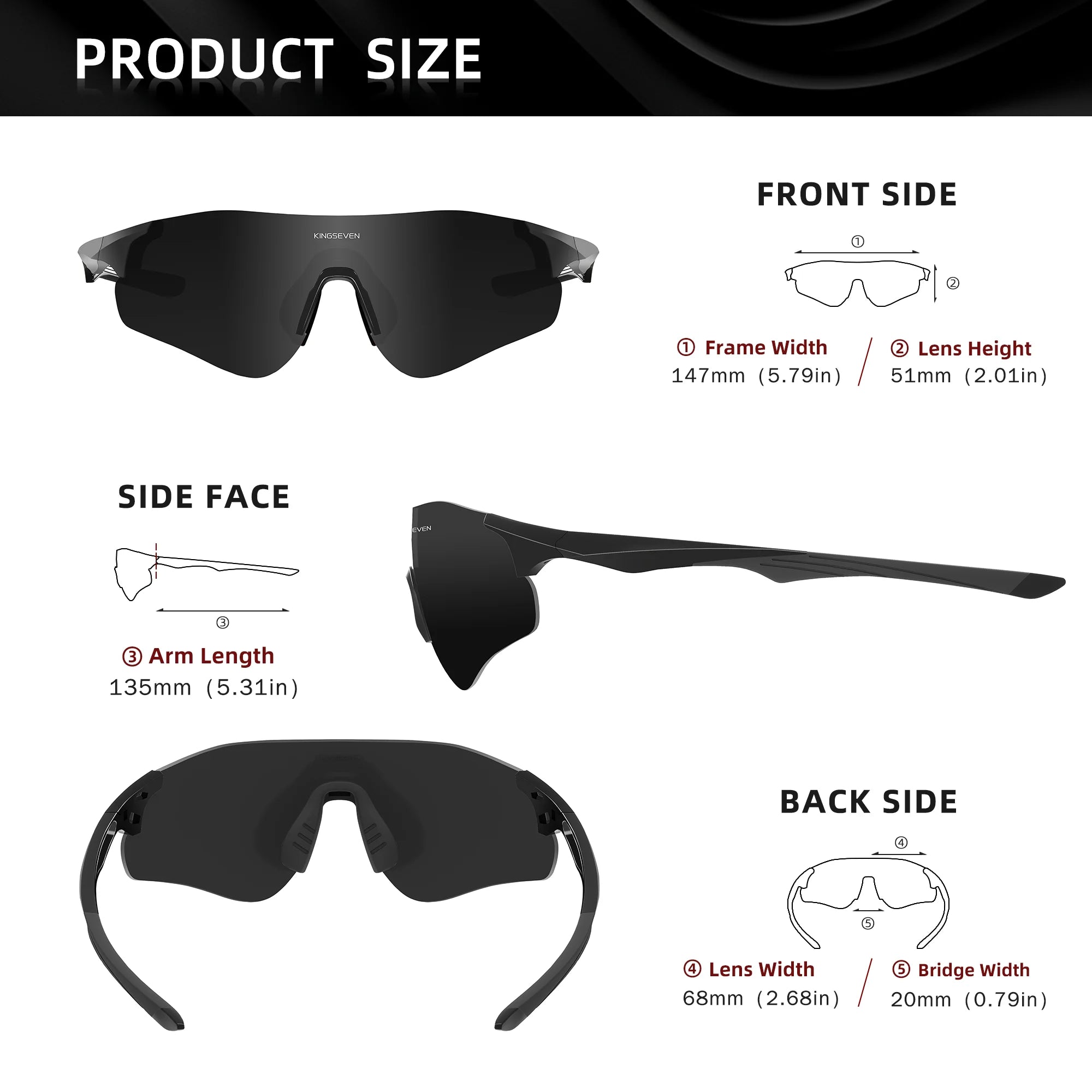 KINGSEVEN 2025 Cycling Sunglasses UV400 Polarized