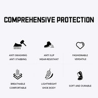 Men Safety Shoes Rotating button Work Sneakers Industrial Puncture-Proof Anti-smash Steel Toe Work Shoes Protective Safety Boots
