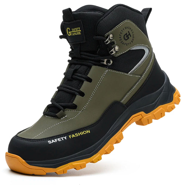 Men Work Safety Boots Waterproof Anti-smash Anti Puncture Work Shoes Indestructible Non-slip Protective Men Safety Shoes