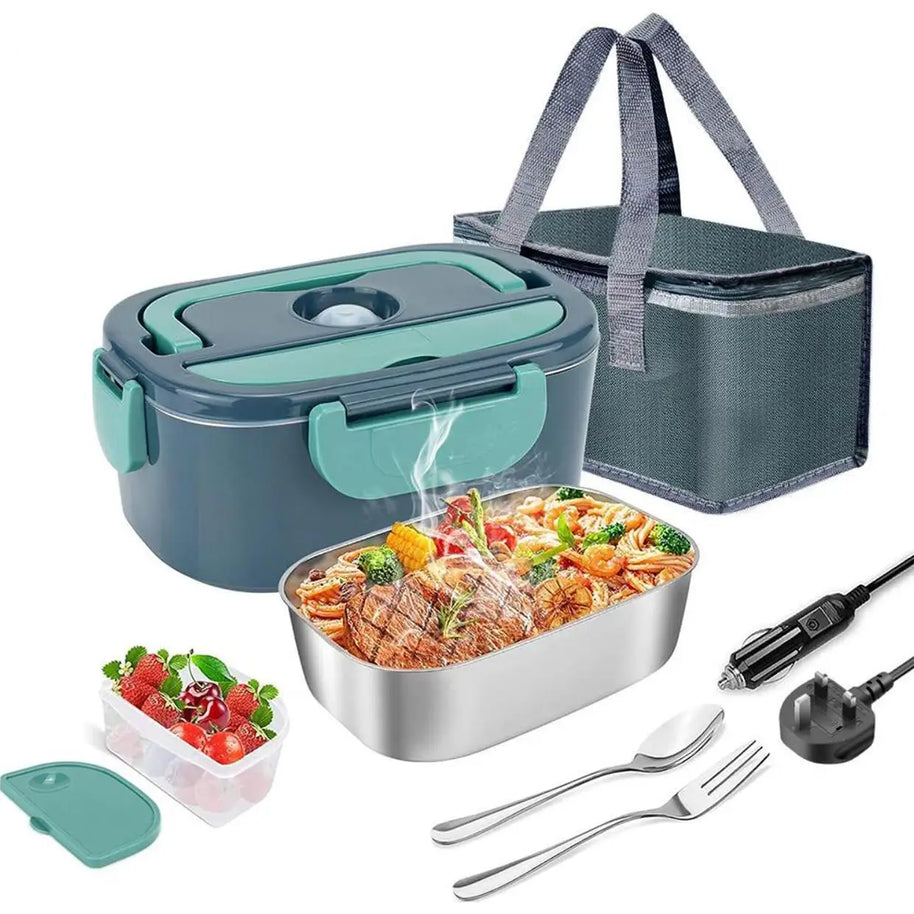 1.5 L 60W Electric Lunch Box Food Warmer Portable Food Heater for Car Or Home - Leak Proof 304 Stainless Steel Liner