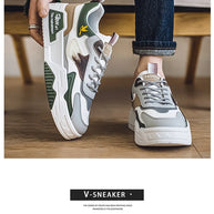 Men's Casual Shoes Soft Sole Breathable Leather Shoes Comfort Trainer Running Jogging Shoes Lightweight Walking Sneakers Male