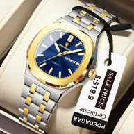 POEDAGAR Top Original Watch For Woman Luminous Date Week Square Ladies Watch Stainless Steel Quartz Women's Watches Female Reloj