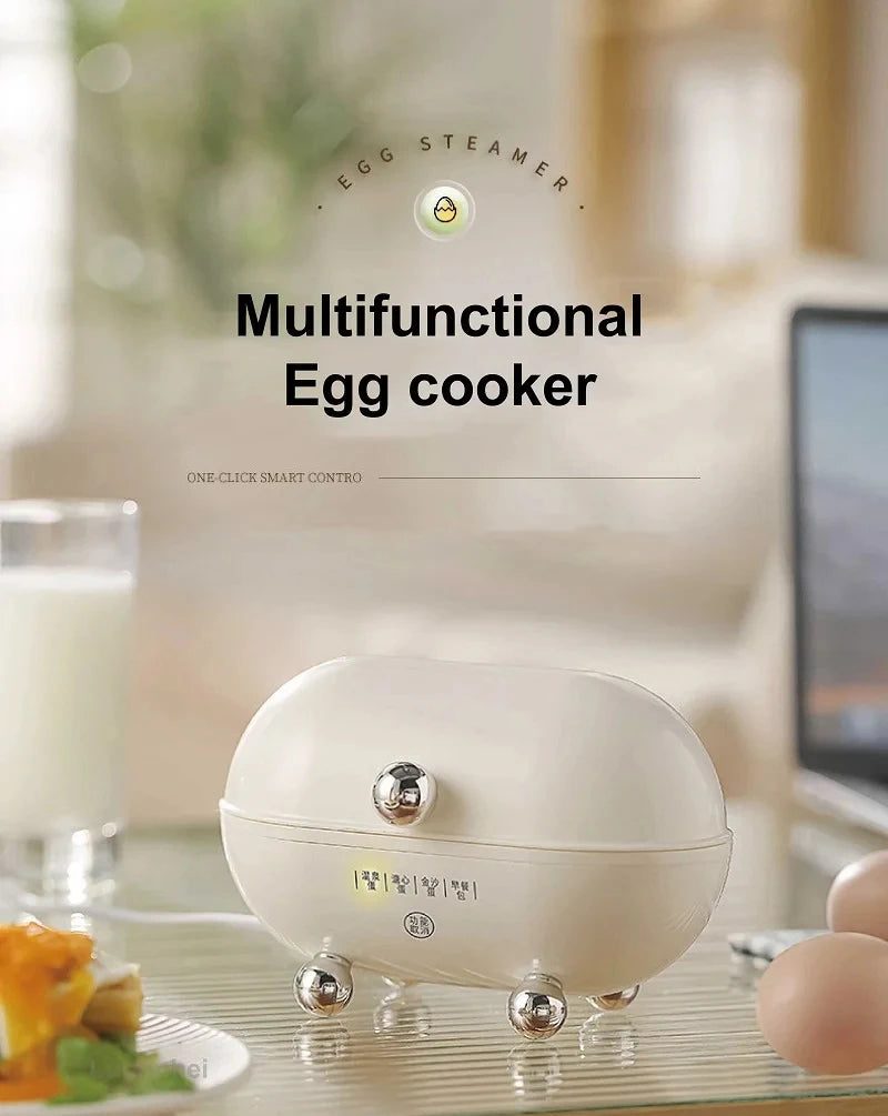 Egg Cooker Portable Low Power Student Dormitory Mini Breakfast Machine Automatic Power Off Electric Steamer Kitchen Tool 120W