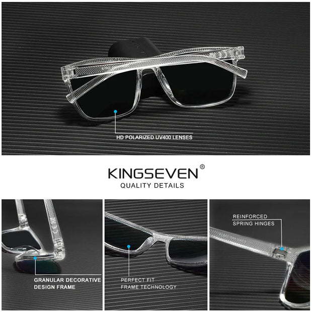 KINGSEVEN New Sports Sunglasses Men‘s High Quality Graininess UV400 Protect Polarized Glasses HD Mirror Lens Biking Eyewear