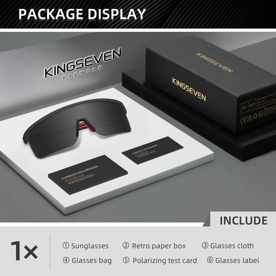 KINGSEVEN Brand Cycling Sunglasses Men Women Bicycle Glasses Climbing Anti-UV Bike Sports Large Frame