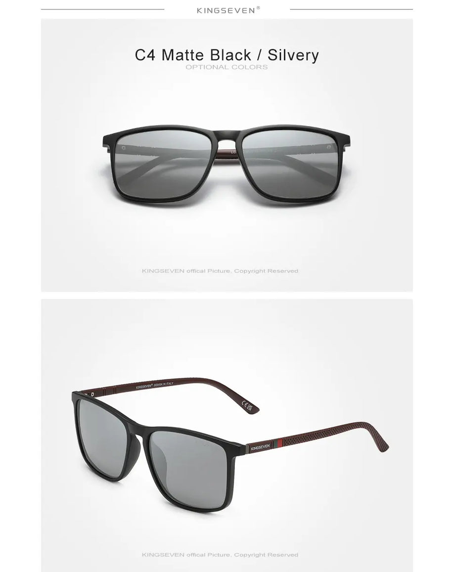 KINGSEVEN Large Frame Sunglasses Men/Women Polarized UV400 Lens Causal Glasses Vintage Rectangle Fishing Driving Outdoor Eyewear