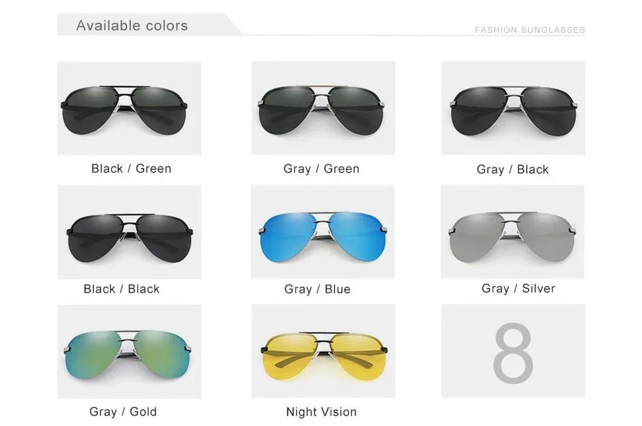 KINGSEVEN Fashion Pilot Rimless Sunglasses Men Classical UV400 Polarized Large Frame Glasses Casual Driving Outdoor Eyewear