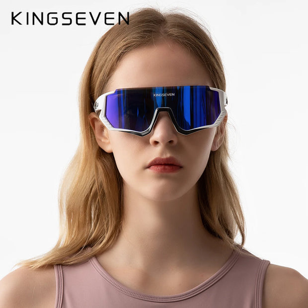 KINGSEVEN Cycling Sunglasses Men Women Mtb Bicycle Glasses Anti-UV Bike Goggles Outdoor Sport bike Large Frame
