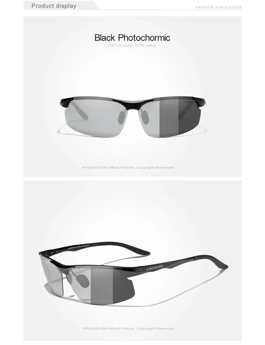 KINGSEVEN Aluminum Sunglasses For Men Driving Mirror Lens UV400 Polarized Glasses Cycling Sports Use High Quality Eyewear