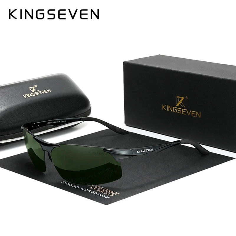 KINGSEVEN Aluminum Sunglasses For Men Driving Mirror Lens UV400 Polarized Glasses Cycling Sports Use High Quality Eyewear
