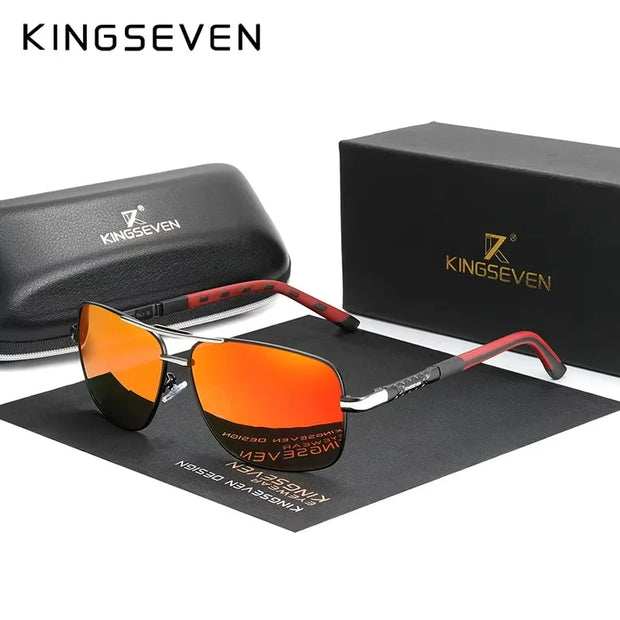 KINGSEVEN Aluminum Sunglasses Men/Women‘s Polarized UV400 Fashion Sunscreen Glasses Classical Driving Rectangle Business Eyewear