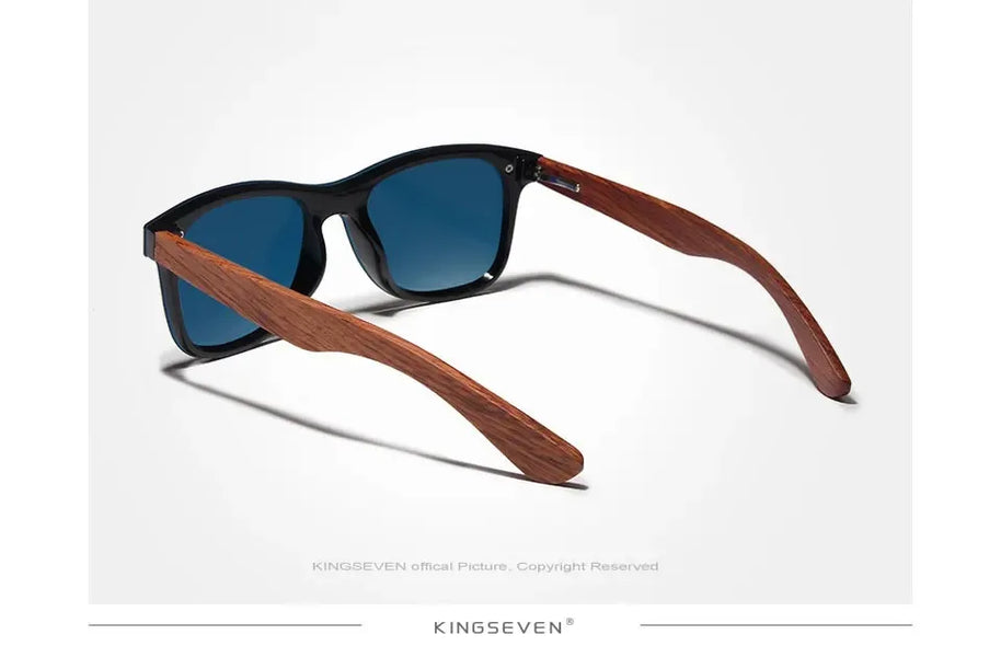 KINGSEVEN Brand Classic Wooden Sunglasses Men/Women Polarized UV400 Mirror Lens Glasses Luxury Wood Frame Retro Eyewear