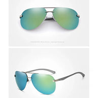 KINGSEVEN Fashion Pilot Rimless Sunglasses Men Classical UV400 Polarized Large Frame Glasses Casual Driving Outdoor Eyewear