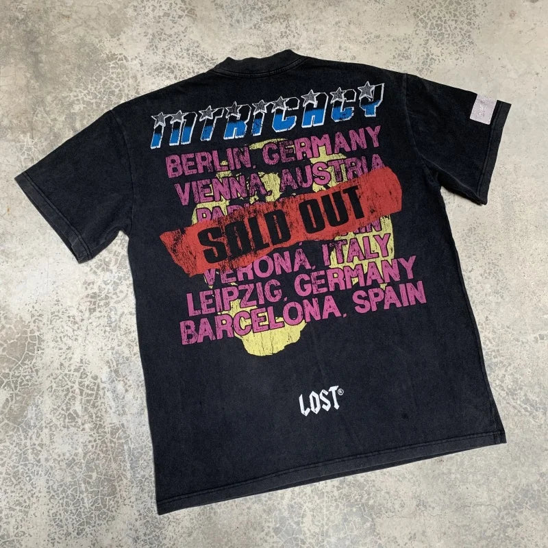 Lost Intricacy Oversized Streetwear T-Shirt Unique Print Lightweight Fashion Top