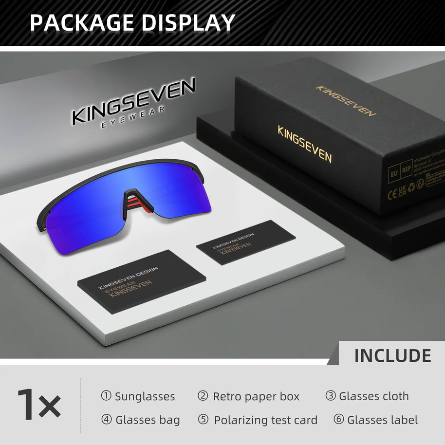 KINGSEVEN Brand Cycling Sunglasses Men Women Bicycle Glasses Climbing Anti-UV Bike Sports Large Frame