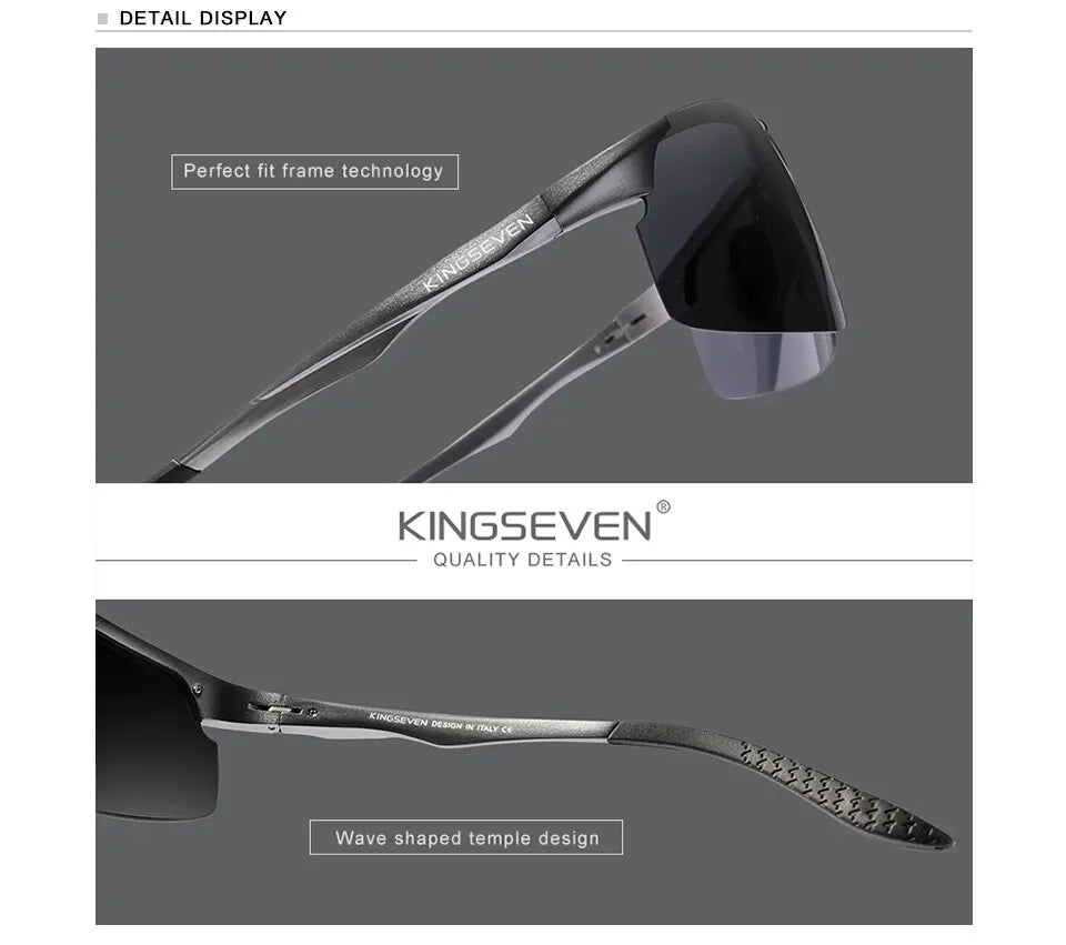 KINGSEVEN Genuine Polarized Men Aluminum Sunglasses Driving Mirror Lens Male Sun Glasses Aviation Women For Men Eyewear
