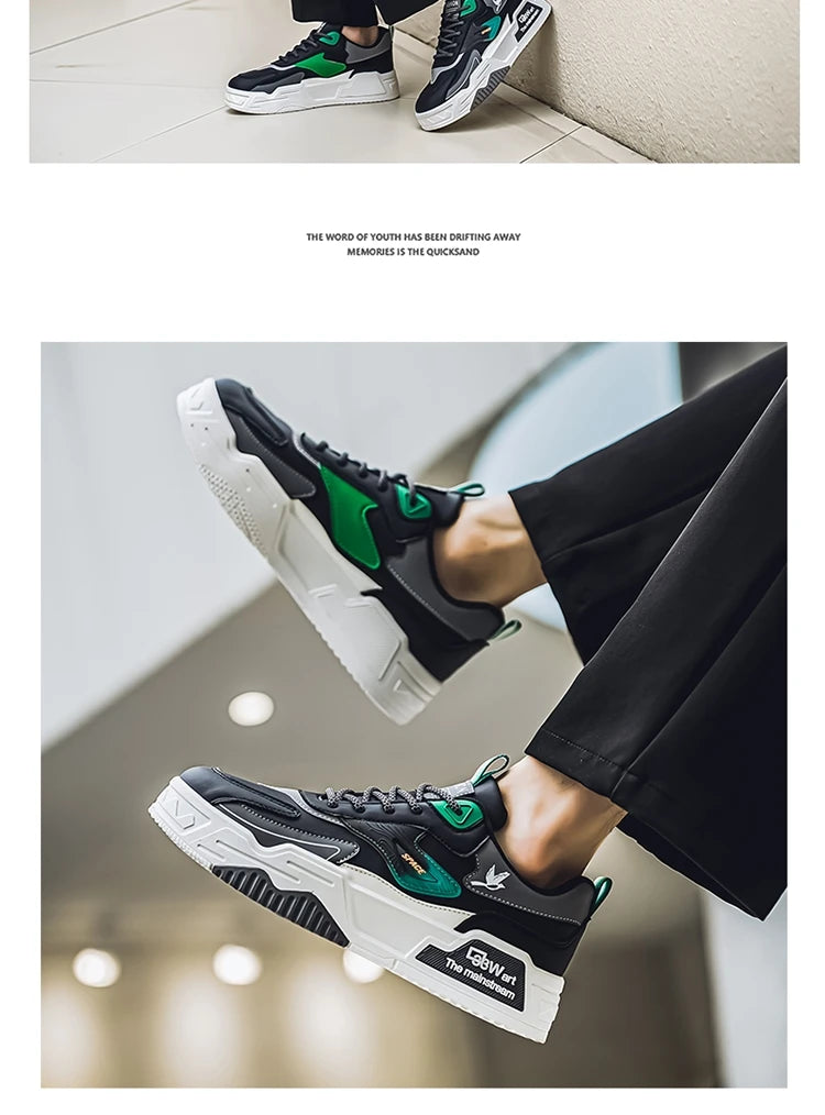 Men's Casual Shoes Soft Sole Breathable Leather Shoes Comfort Trainer Running Jogging Shoes Lightweight Walking Sneakers Male