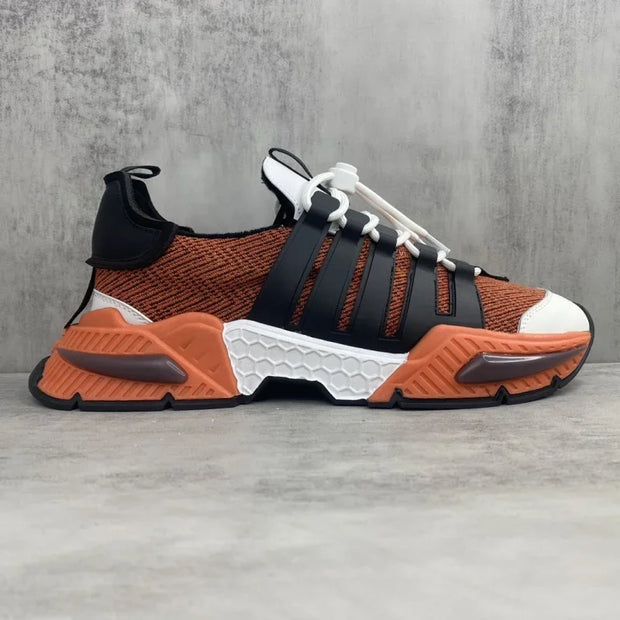 2025 New Sneakers Men Breathable Round Toe Platform No Tie Shoelaces Thick Sole Comfortable Sport Fashion Casual Walking Shoes