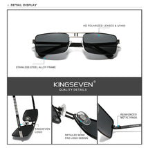 KINGSEVEN Original Fashion Polarized UV400 Sunglasses Vintage Rectangle Frame Men Women Driving Alloy Glasses Outdoor Eyewear
