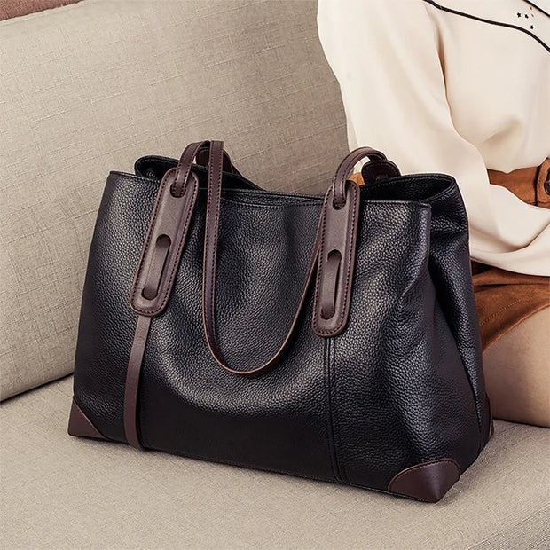 100% Genuine Leather Women Tote Bag 2025 luxury Shoulder crossbody bag Large Capacity Ladies Makeup Commuter Bag For Shopping
